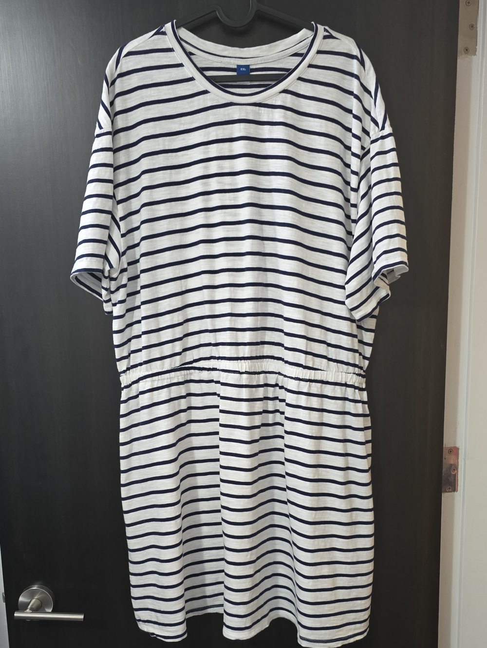 Old Navy White and Blue Striped Casual Dress